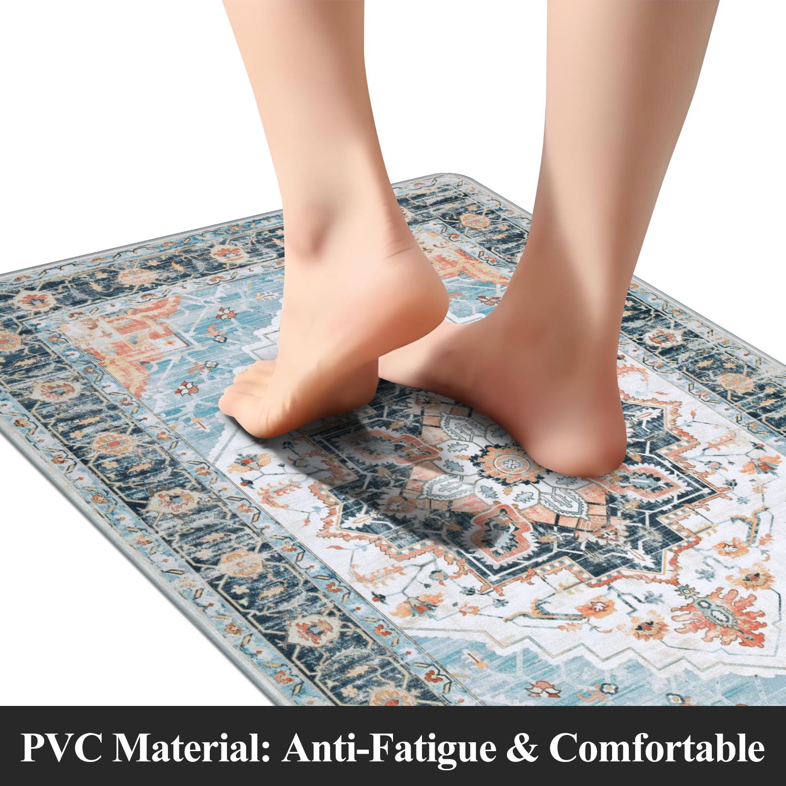 MJIAHOMDEC non-slip backing helps keep mats in place on smooth surfaces