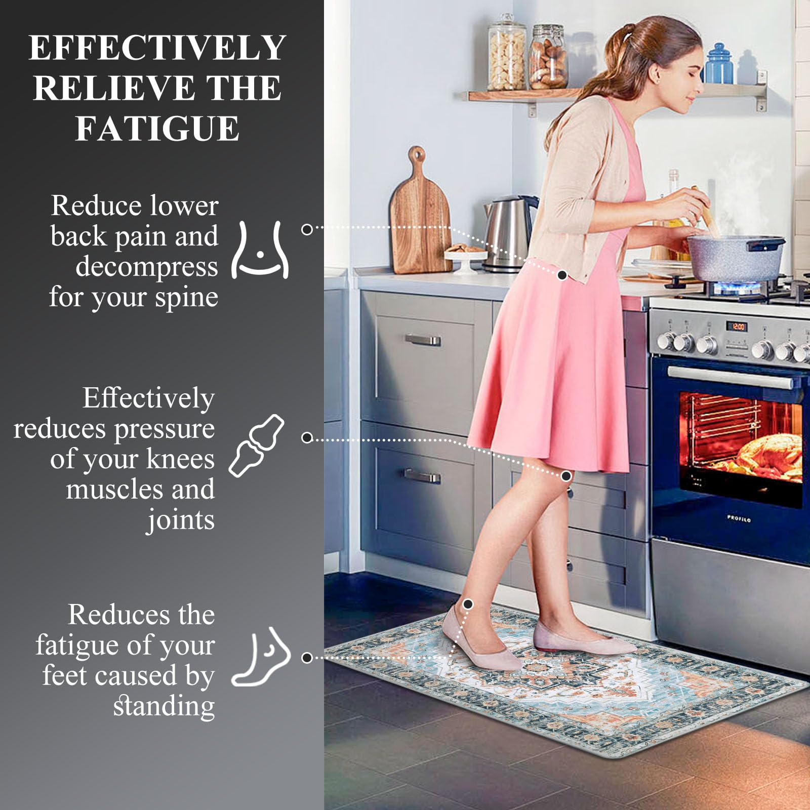 MJIAHOMDEC waterproof rug 3-piece set for easy wipe-clean maintenance