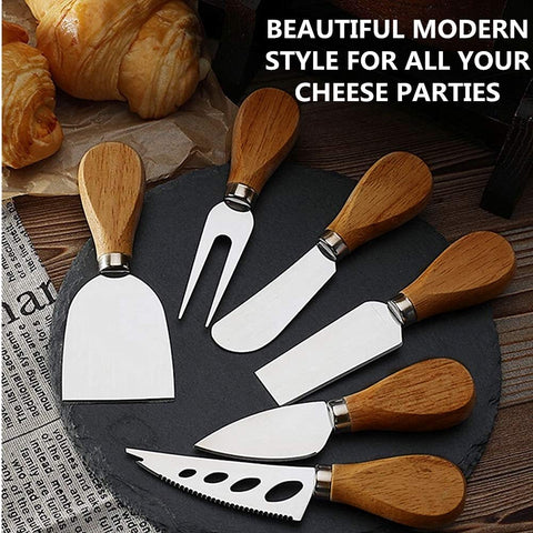 MJuAn charcuterie board display featuring the knife set for stylish hosting.