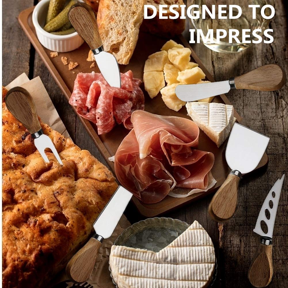 MJuAn dining setup with cheese knife set elevating cheese night.