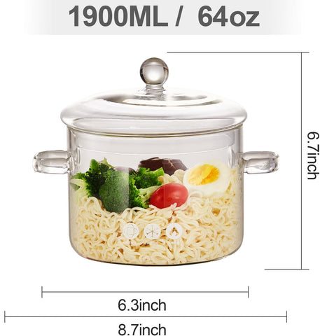 MJZQCD clear glass body for monitoring cooking progress.