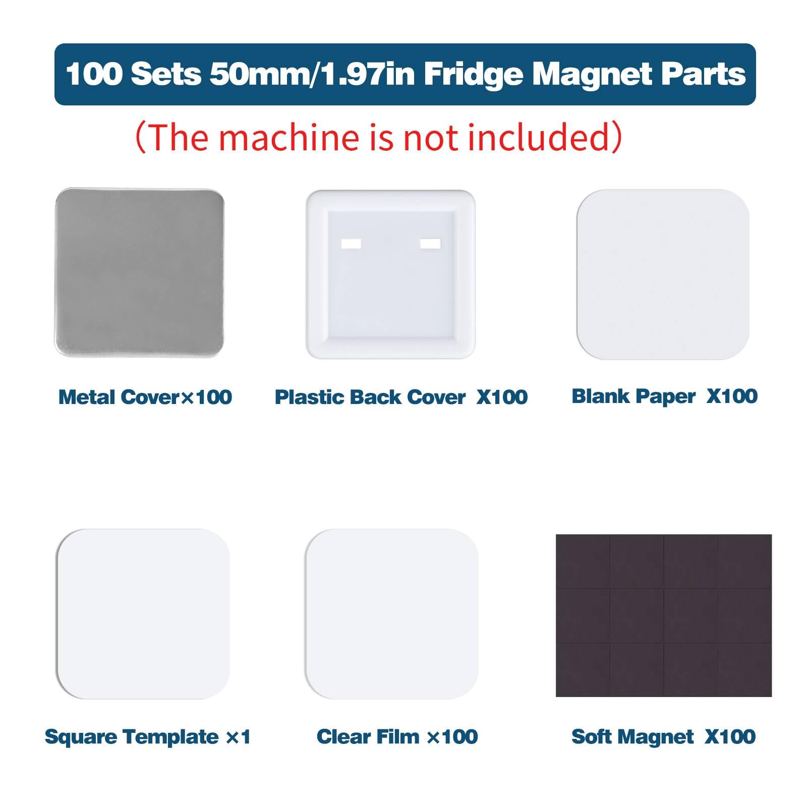 MK.Bear square button kit plastic back cover ensures secure closures and long-lasting magnets