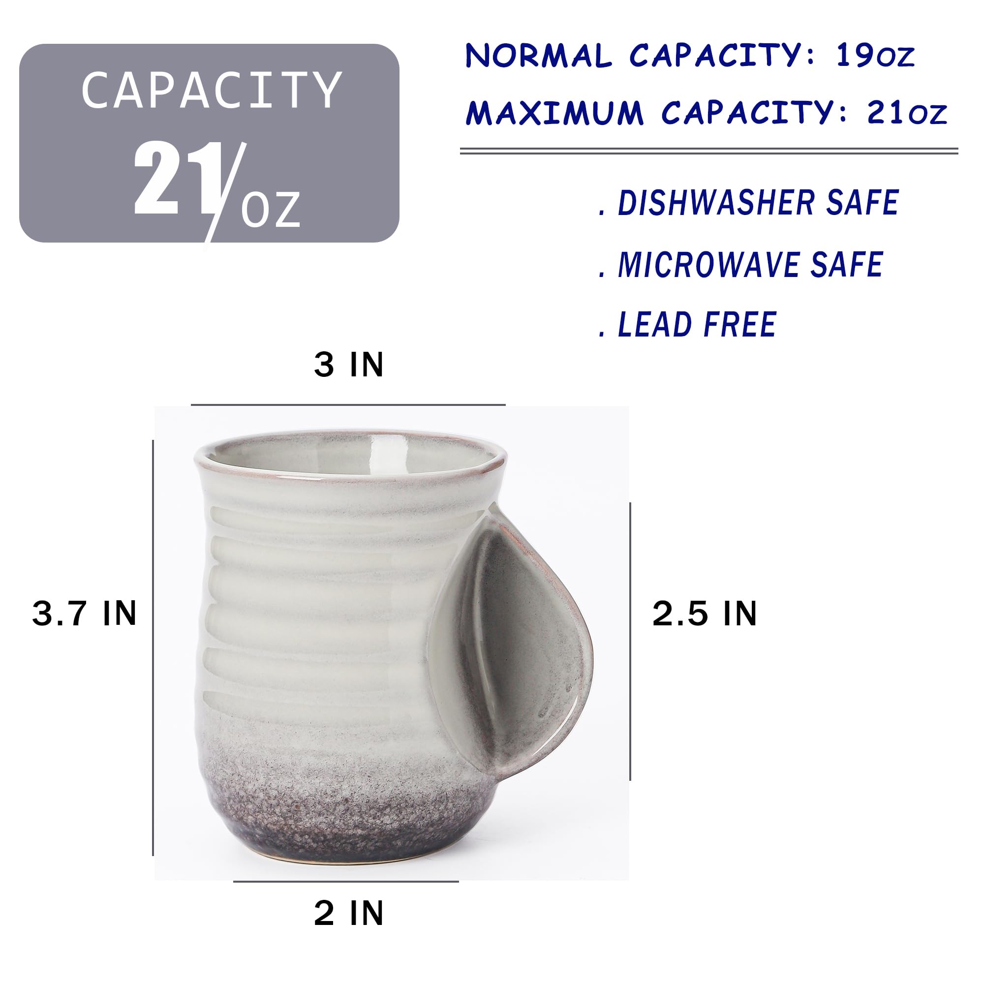 Mkour handmade mug with unique glaze adds artisanal charm.
