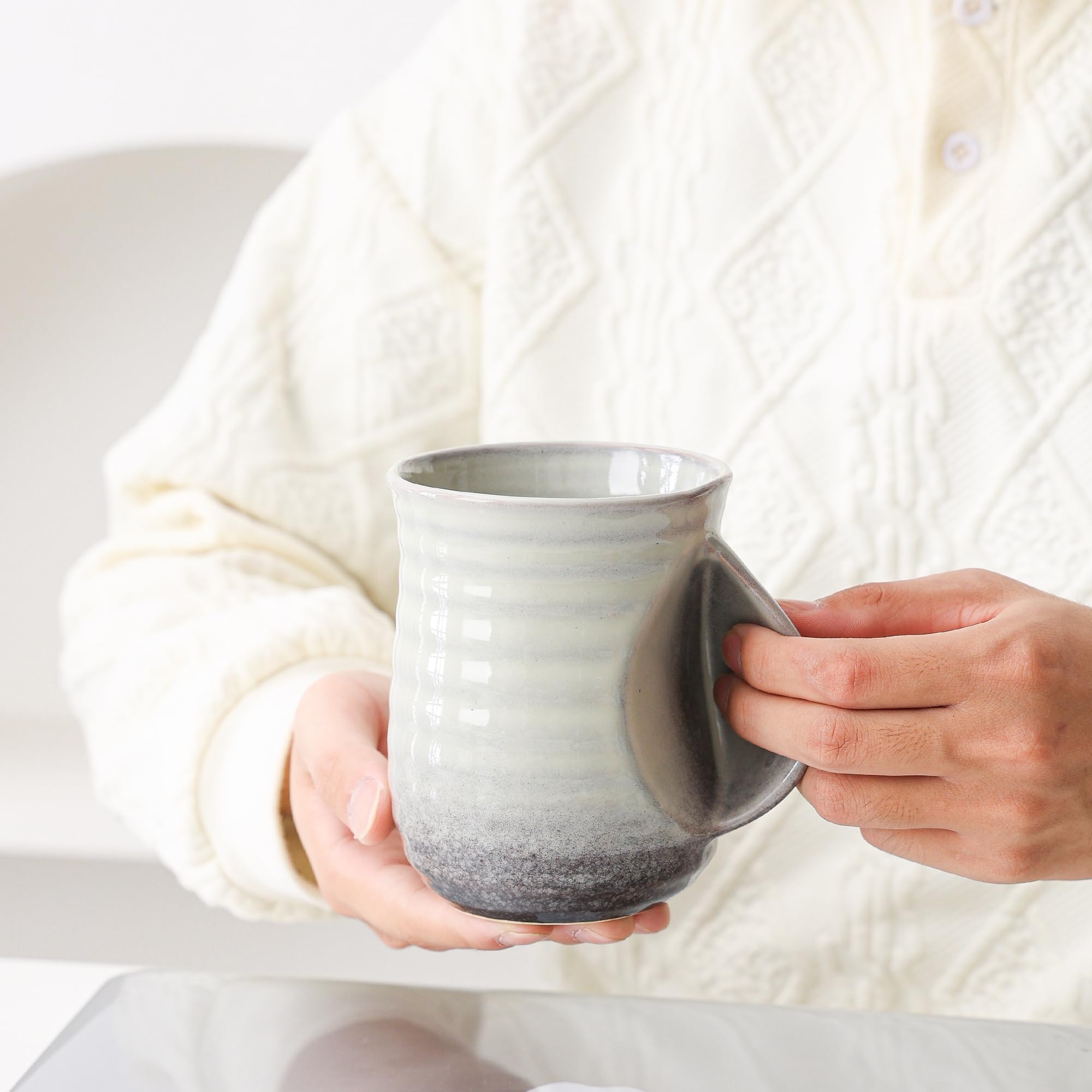 Mkour unique glaze mug stands out visually.
