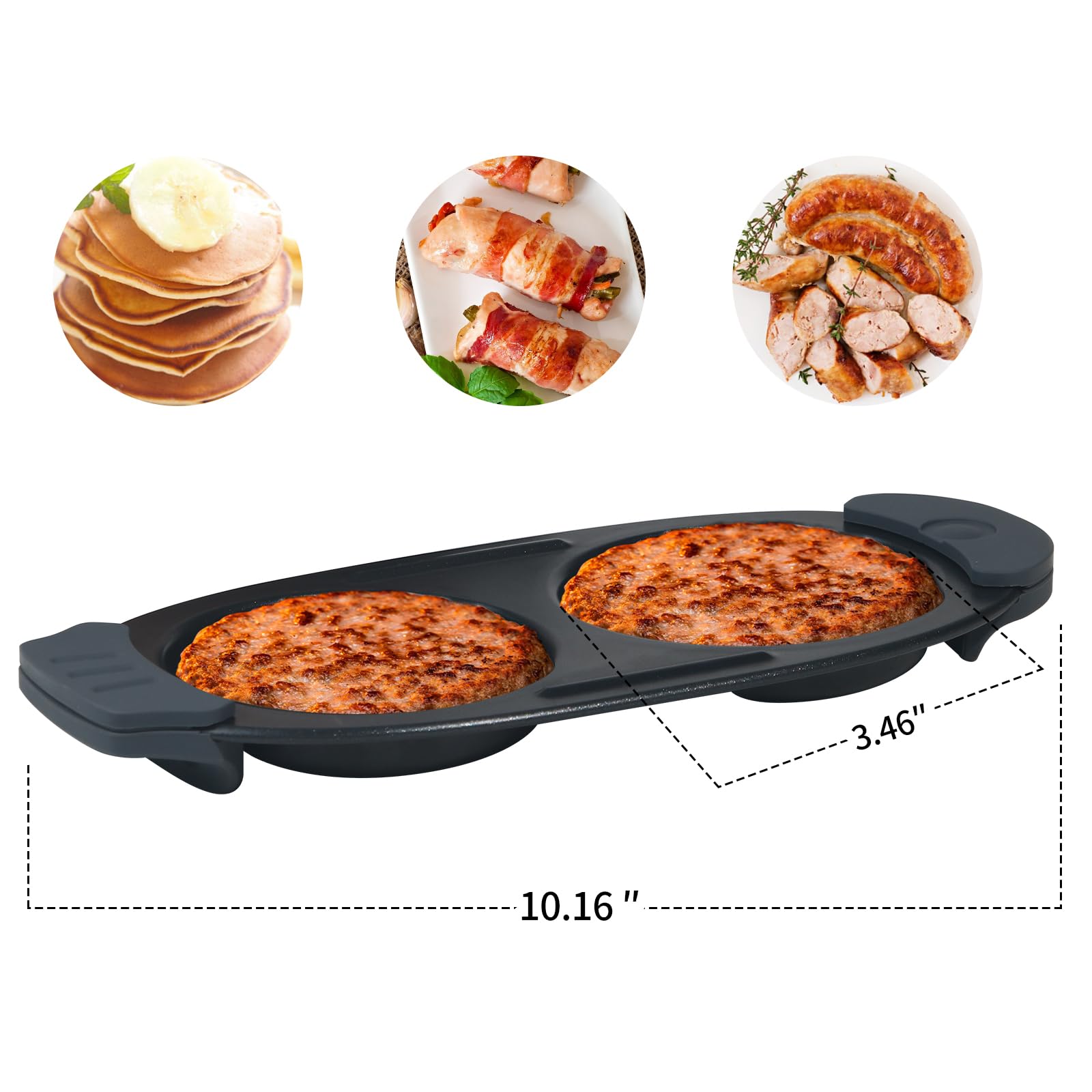 MKYSAIL egg cooker with bacon and eggs ready in minutes.