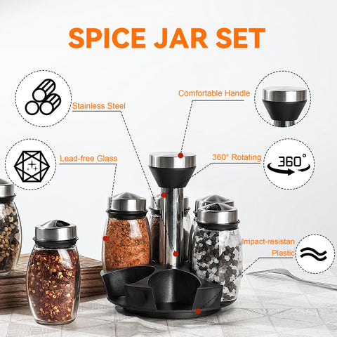 Mlici rotating spice rack with 360-degree reach for quick seasoning.