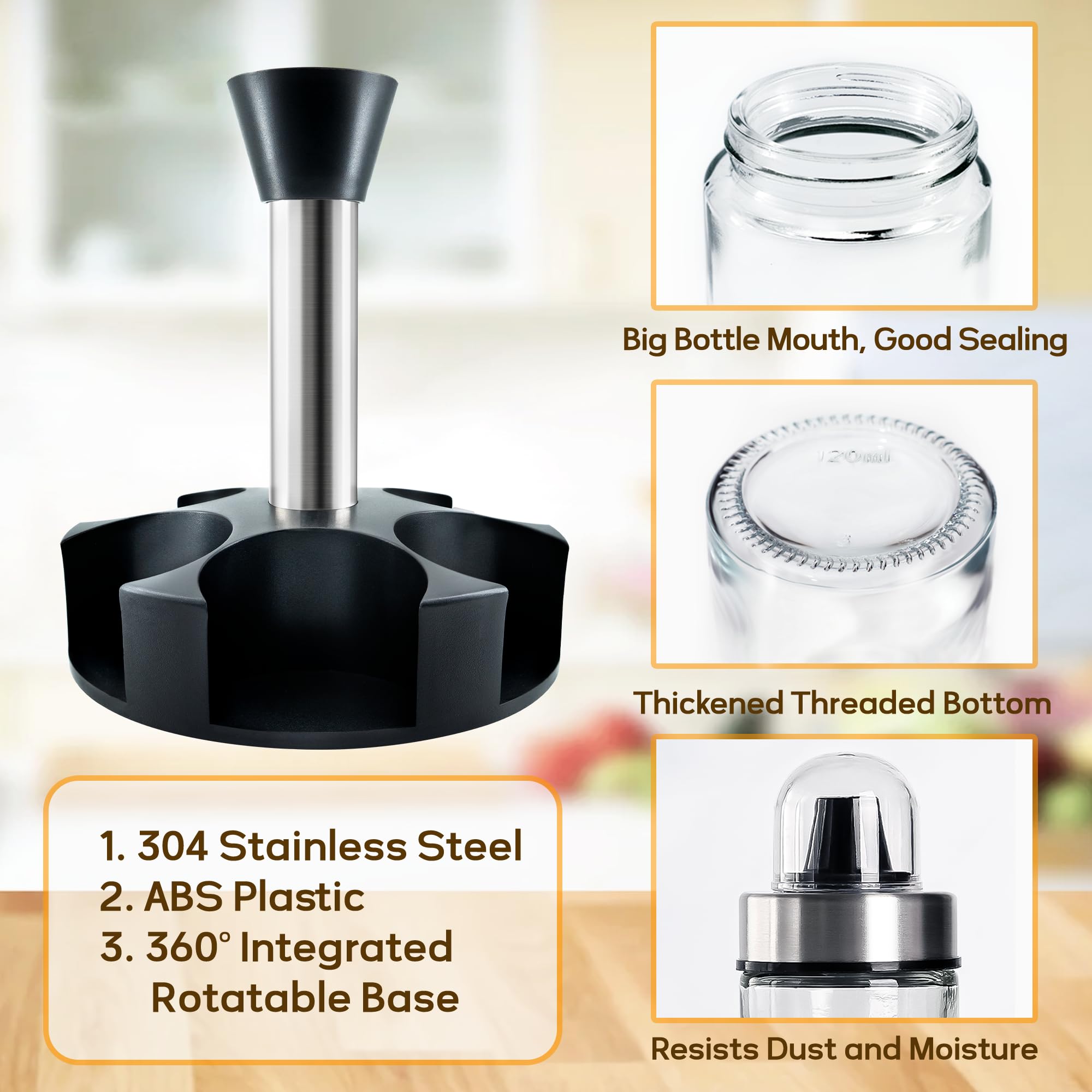 Mlici stainless steel salt and pepper shaker for tidy seasoning.