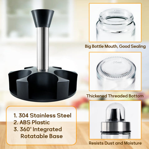 Mlici stainless steel salt and pepper shaker for tidy seasoning.