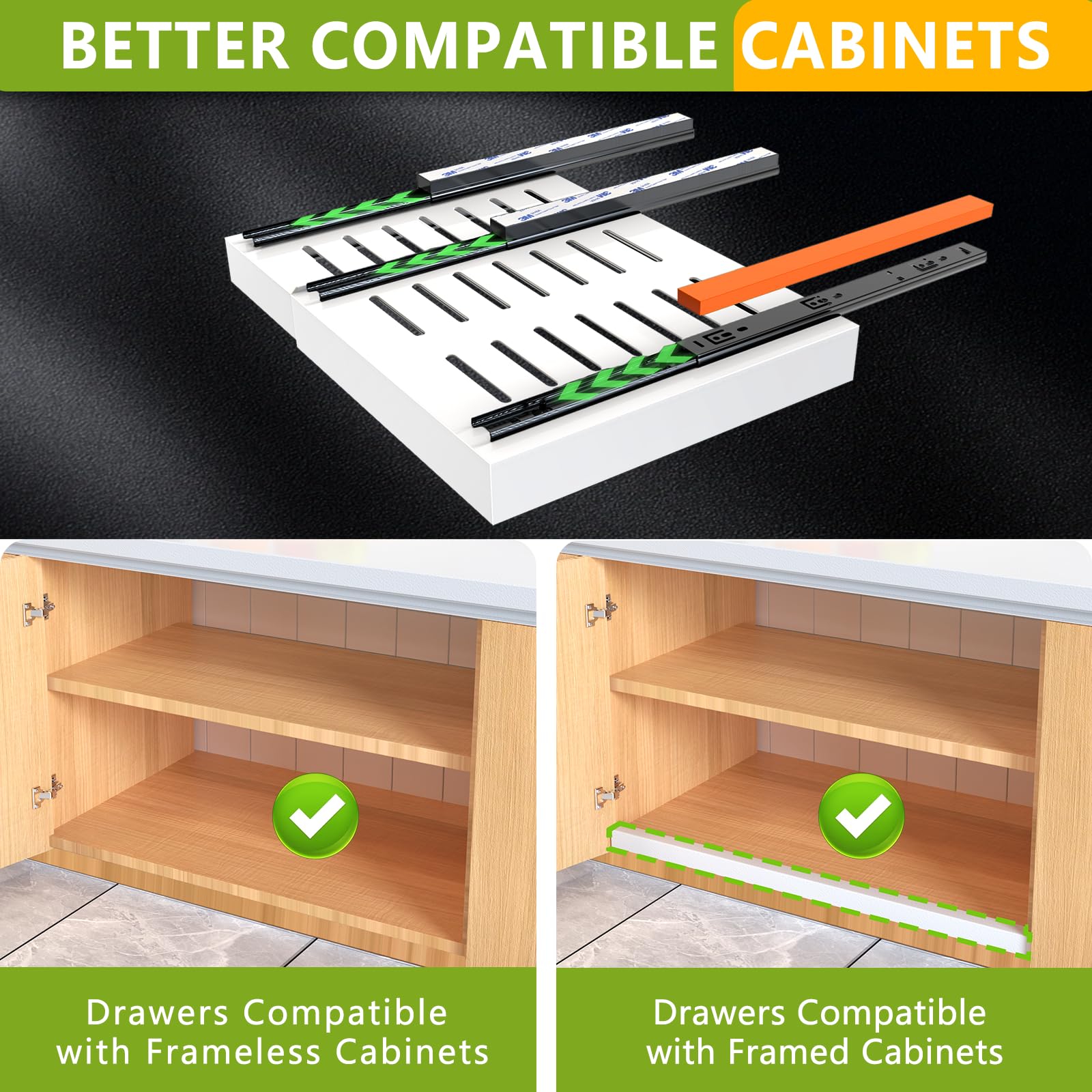 Mlinavn adjustable-width cabinet organizer fitting various cabinet sizes