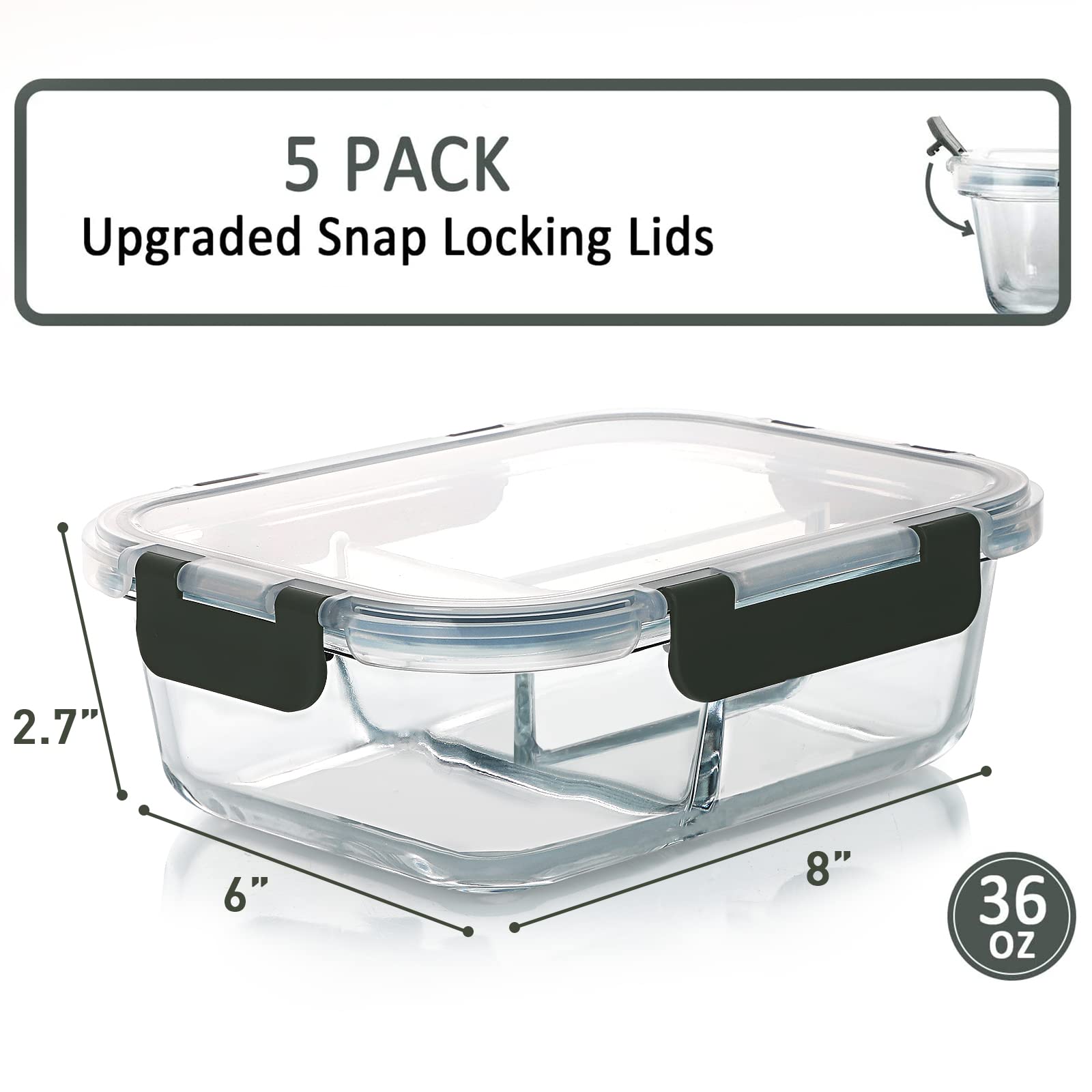 M MCIRCO glass container with airtight lids prevents leaks during transport