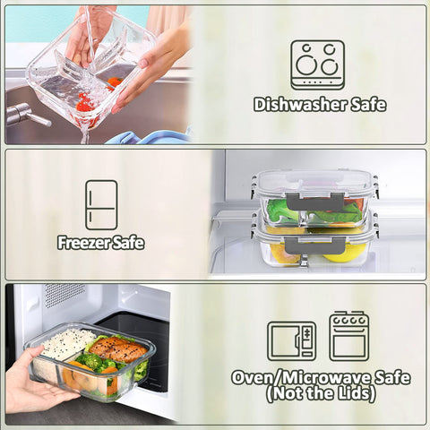 M MCIRCO dishwasher-safe glass container for easy cleanup