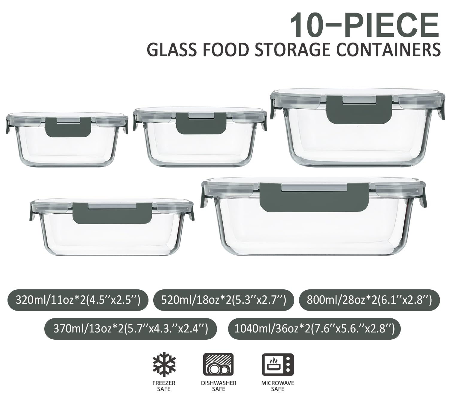 M MCIRCO airtight snap-lock lids keep foods sealed and leak-free.