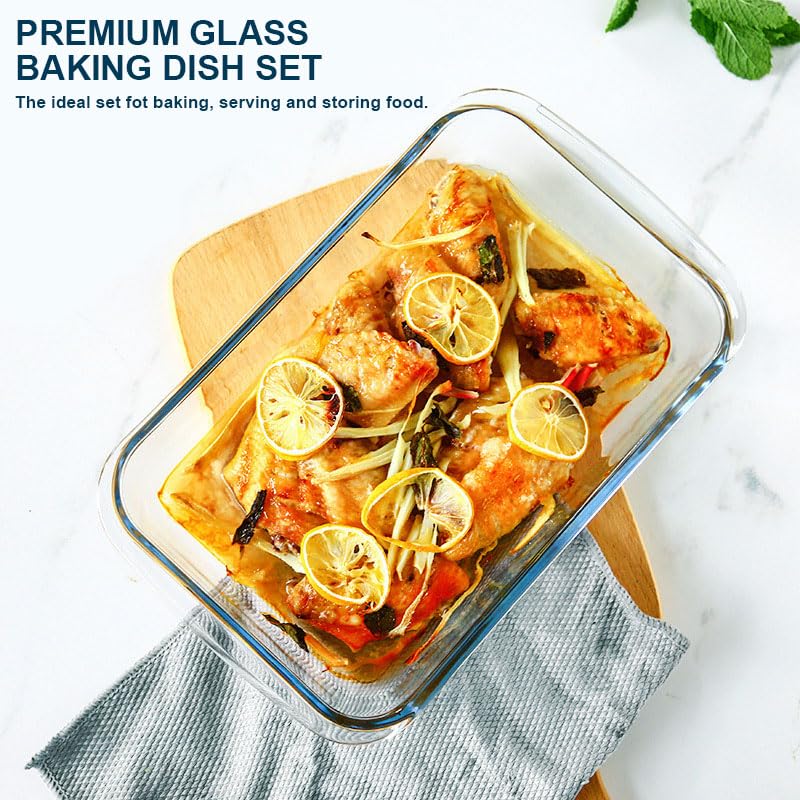 M MCIRCO 2-3 qt glass dish with lid perfect for lasagna