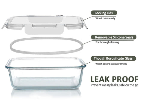 Borosilicate glass container ready for fridge to microwave use.