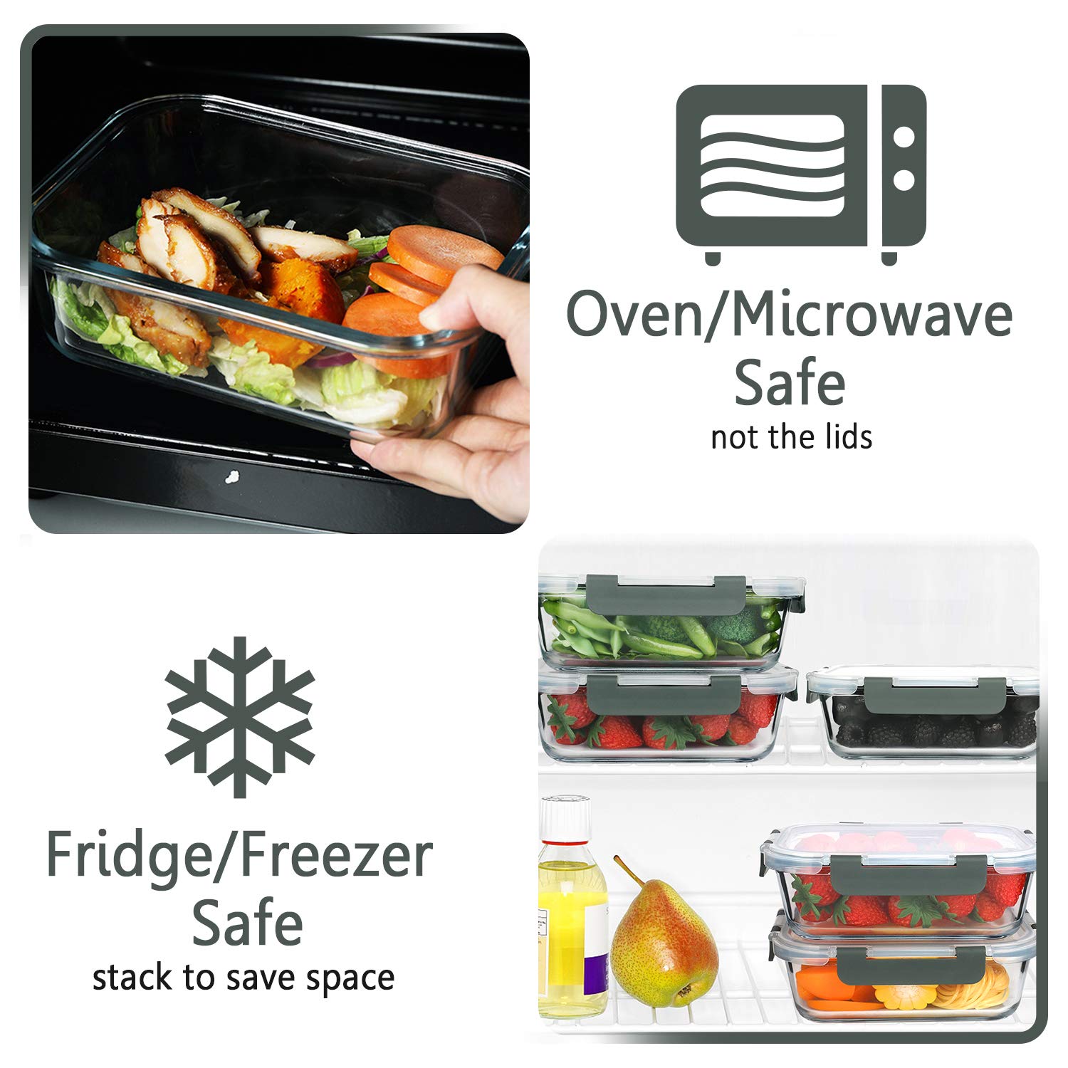 M MCIRCO clear glass shows portions and ingredients at a glance.