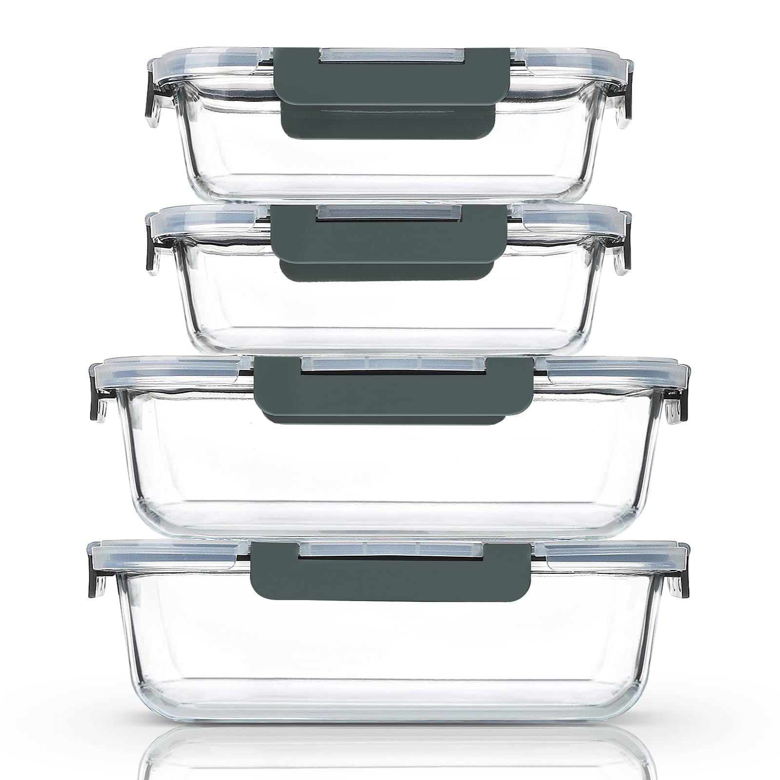  MMCIRCO 80 oz glass container with airtight lid, ideal for bulk meal prep.