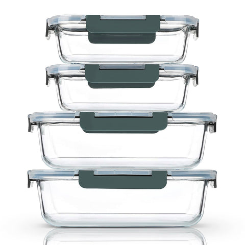  MMCIRCO 80 oz glass container with airtight lid, ideal for bulk meal prep.