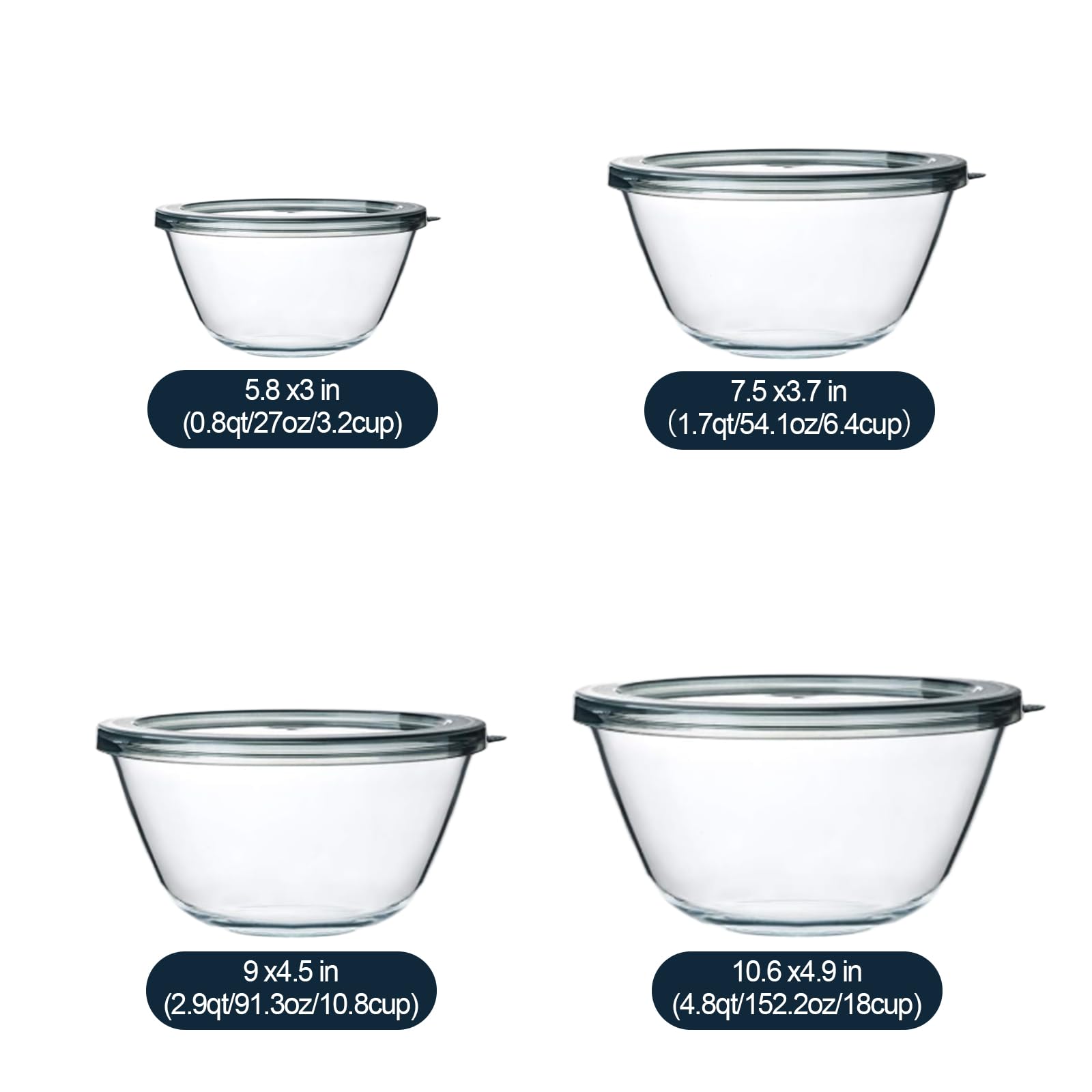 M MCIRCO 0.8 qt bowl with lid offers airtight storage for small portions