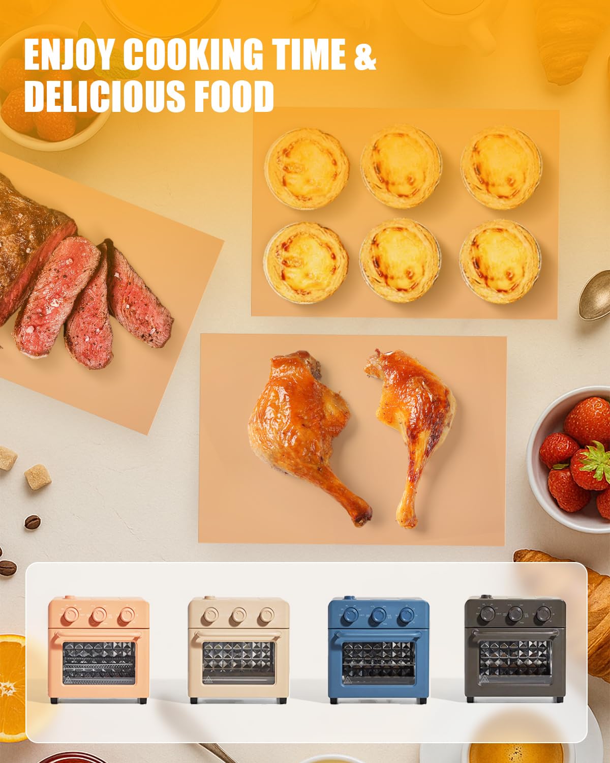 MMH liners fit a 6-in-1 air fryer and toaster oven for mess-free meals.