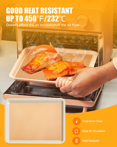 MMH heat-resistant liners tolerate up to 446℉ for versatile cooking.