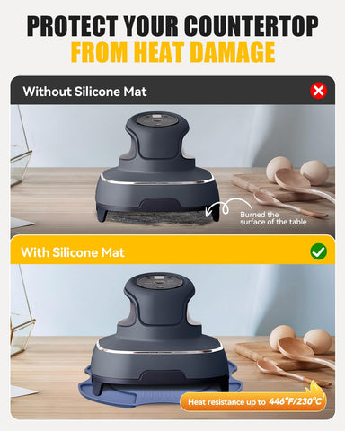 Mat withstands heat up to 446℉ (230°C) for daily hot-use tasks