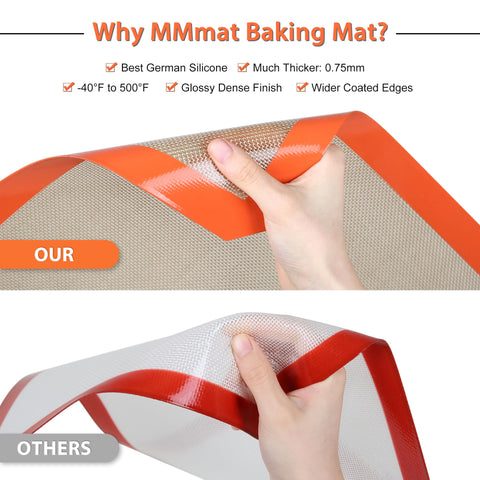 MMM MAT multi-size baking mats fit a variety of pans and trays.