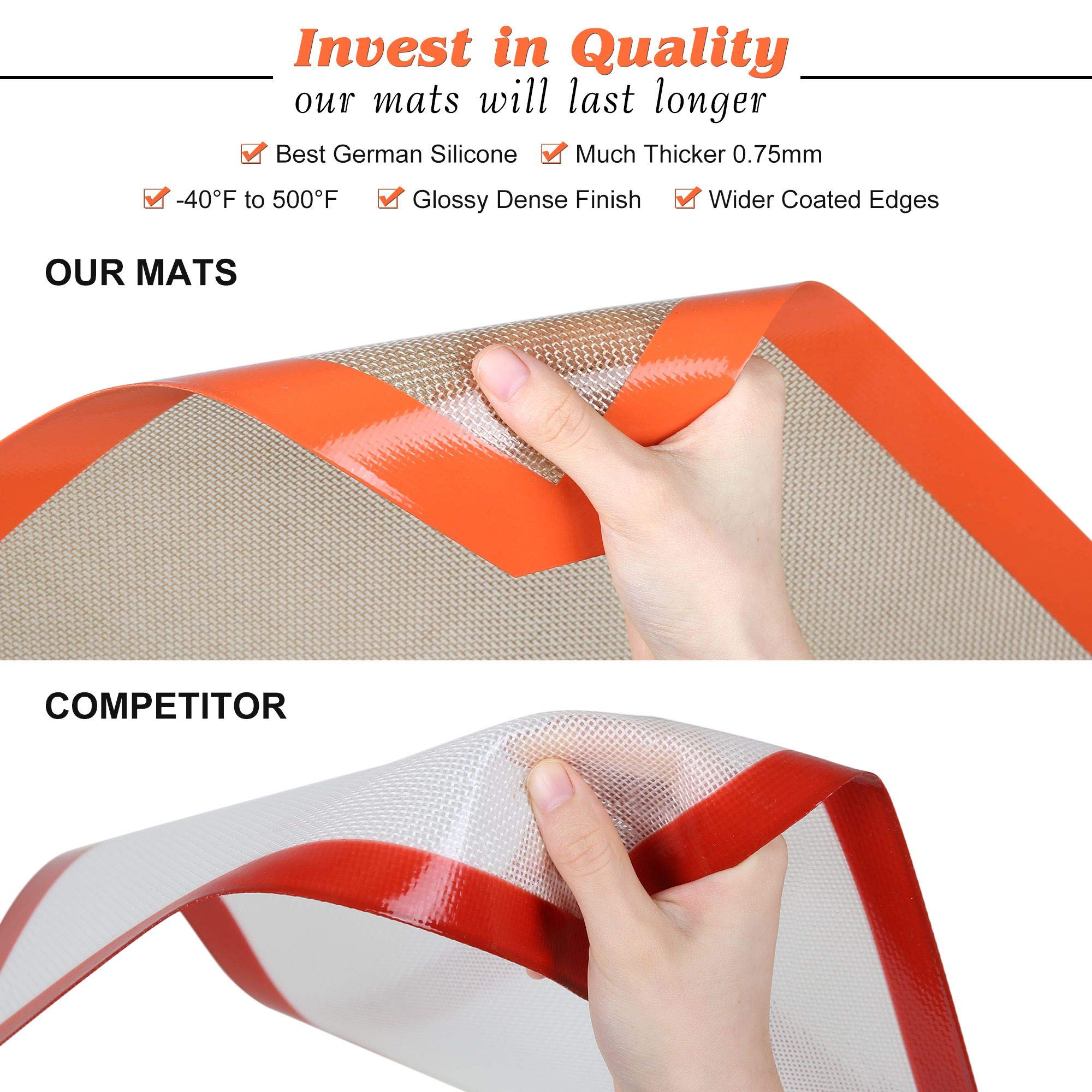 MMMAT silicone baking mat being wiped clean after use for quick maintenance.