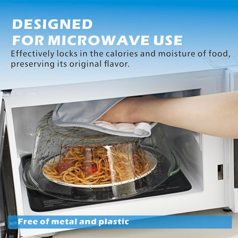 MMNSZRYBO8 BPA-free splatter cover with clear glass and silicone knob.