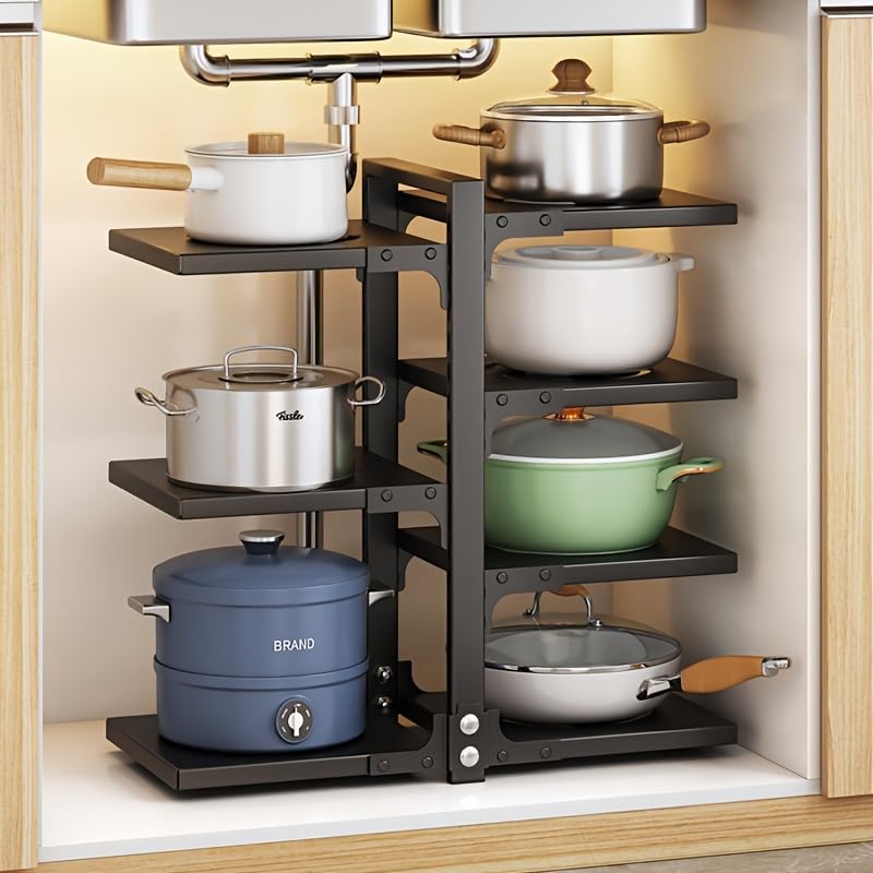 Mnftive heavy-duty stainless steel pot storage rack stays stable under heavy use