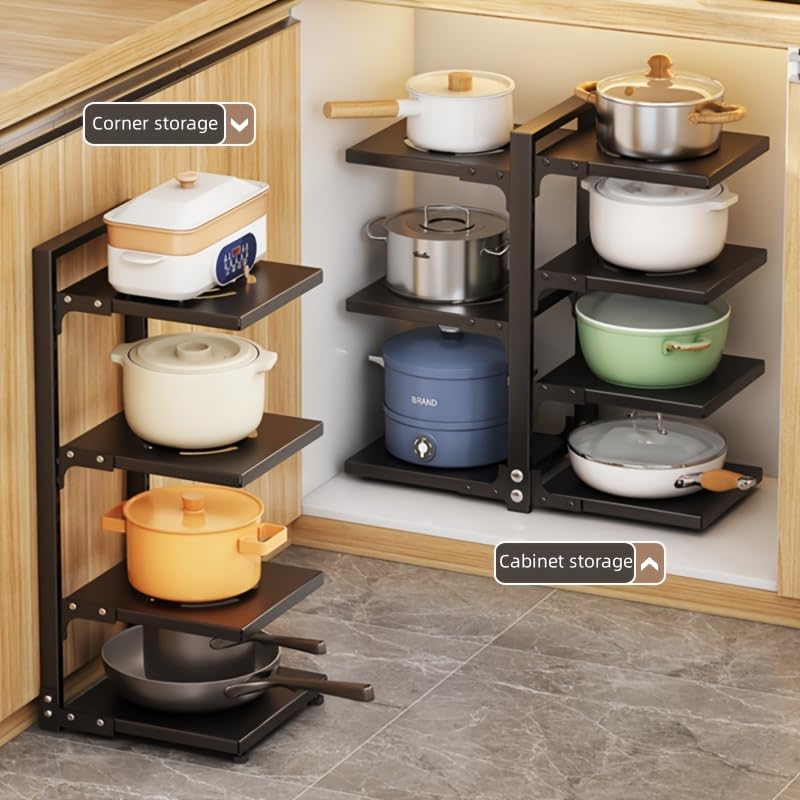 Mnftive no-drill cabinet pot rack ideal for clutter-free kitchens