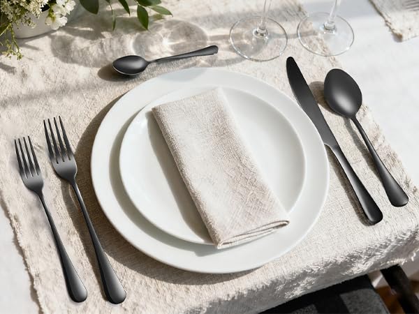 Gift-ready black flatware set from MNLWSP