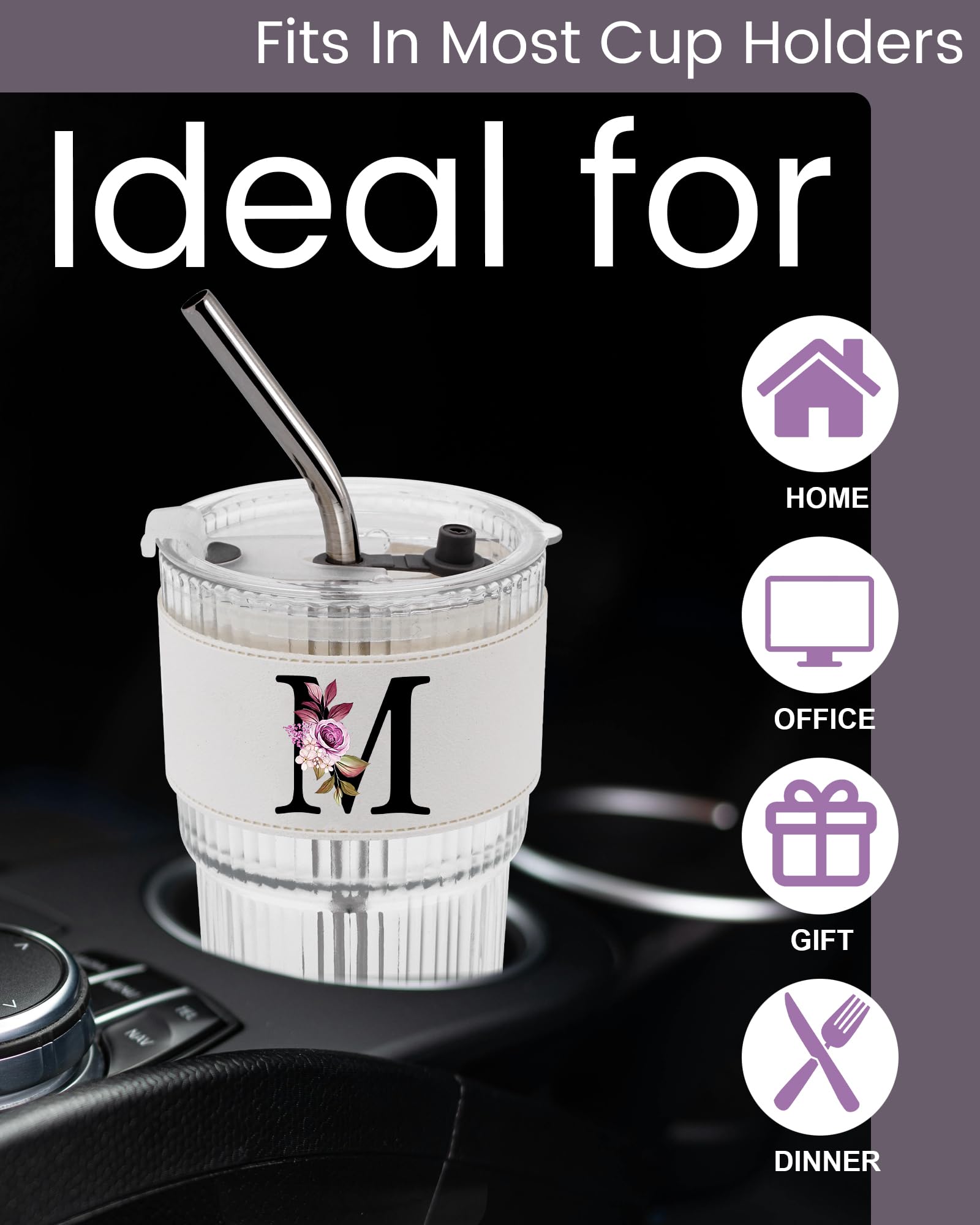 MNZZ monogram glass cup in-hand, elevates everyday moments.