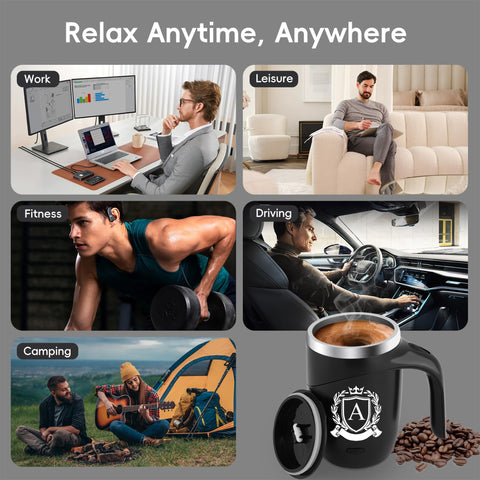 MNZZ Initial Magnetic Stirring Mug durable stainless steel construction withstands daily use