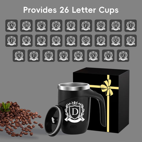 MNZZ Initial Magnetic Stirring Mug lid-off close-up highlights easy assembly and clean stirring mechanism