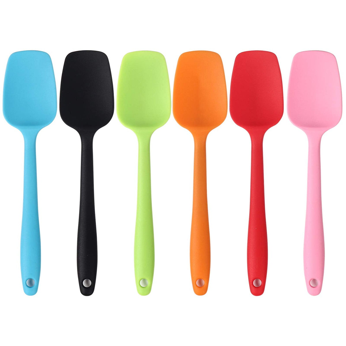 MOACC silicone spatulas 8.2-inch heat-resistant design for safe stirring and scraping.