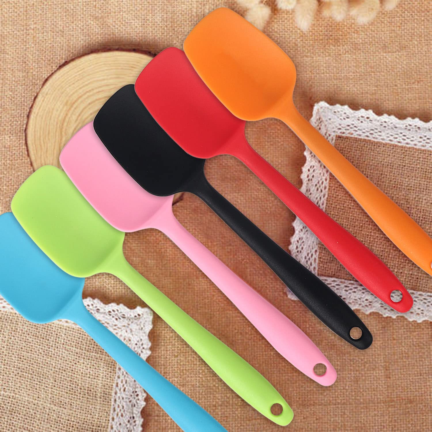 MOACC silicone spatulas with stainless-steel inside for sturdy, confident mixing.