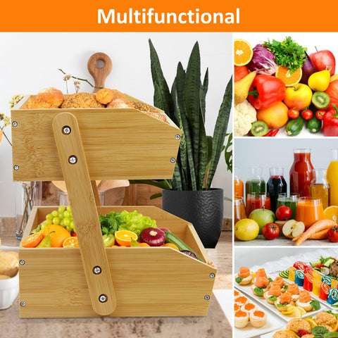 Mobzio fruit basket stand on counter with assorted produce for daily use.