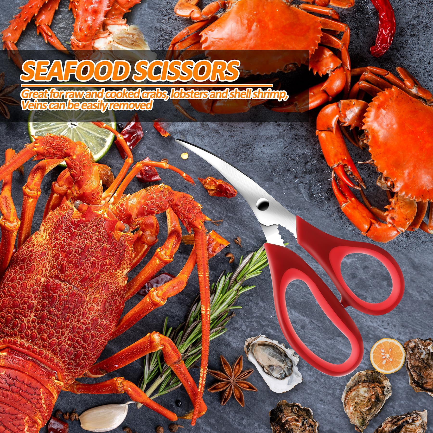 Mobzio ergonomic design: comfortable grip for extended use during seafood prep.