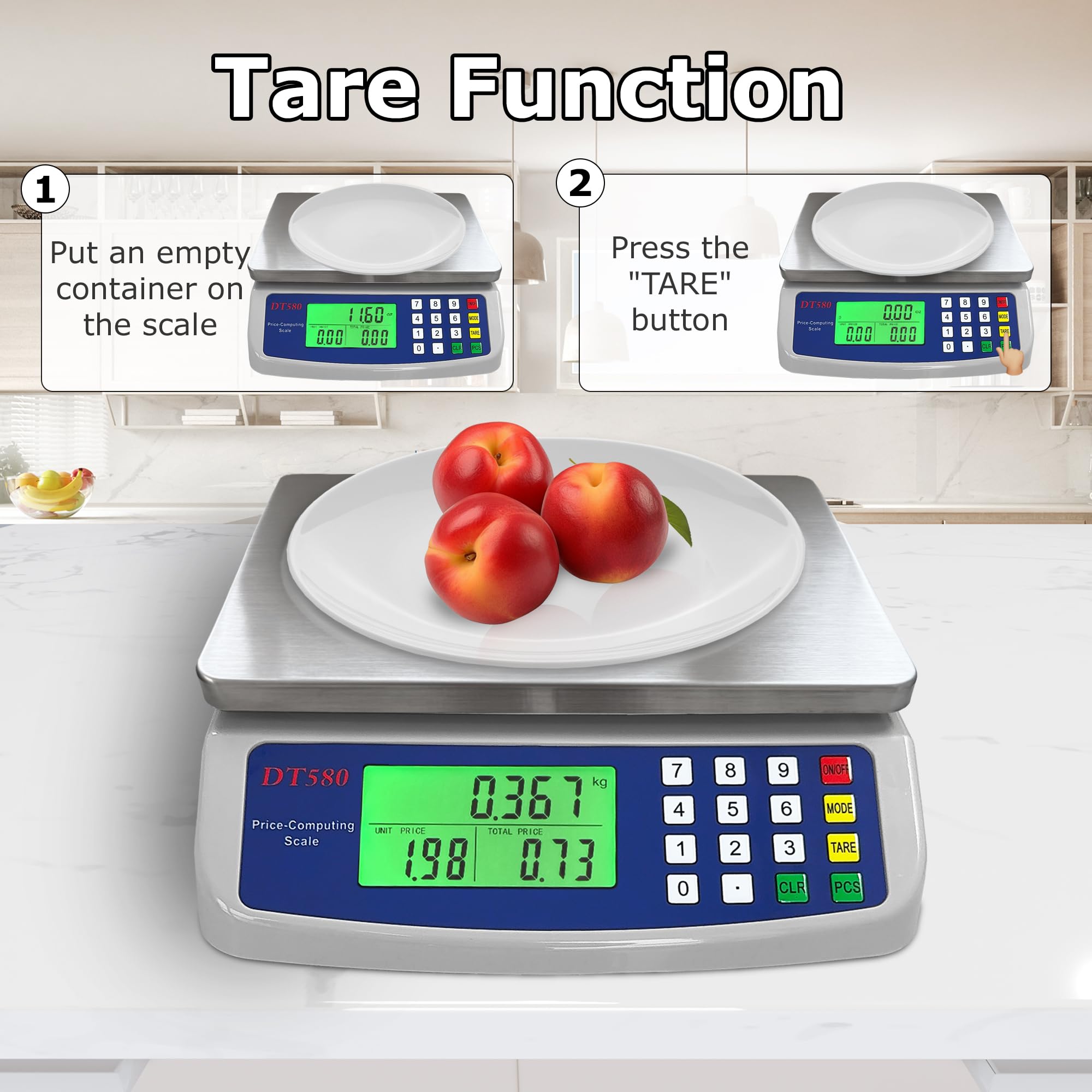 MOCCO scale powered by battery or AC for flexible placement.