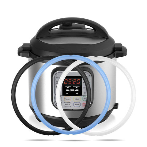 Three-pack Mocoosy silicone sealing rings for Instant Pot replacements.