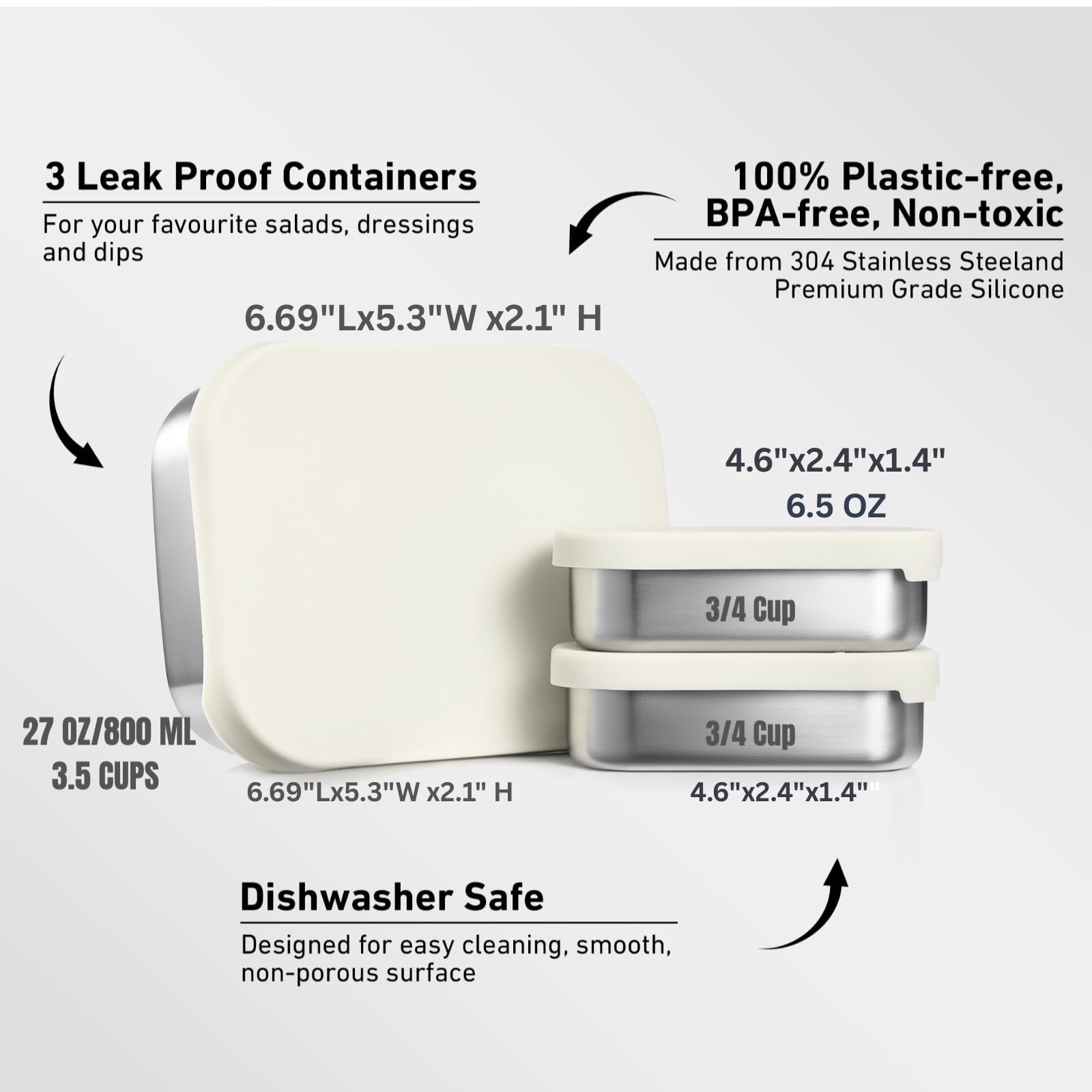 Modaniam removable divider for flexible portioning inside the lunch box.