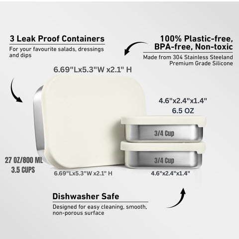 Modaniam removable divider for flexible portioning inside the lunch box.