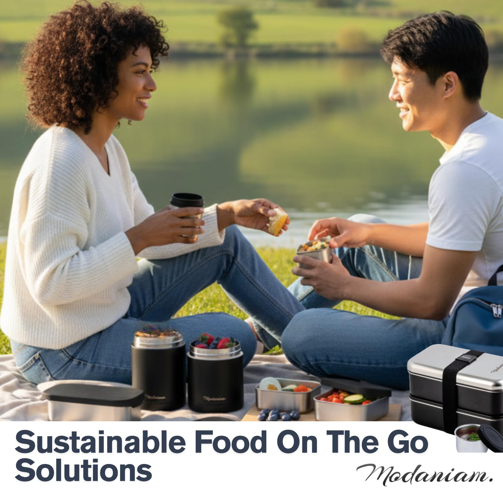 Modaniam sturdy lunch box keeps meals fresh with air vent feature.