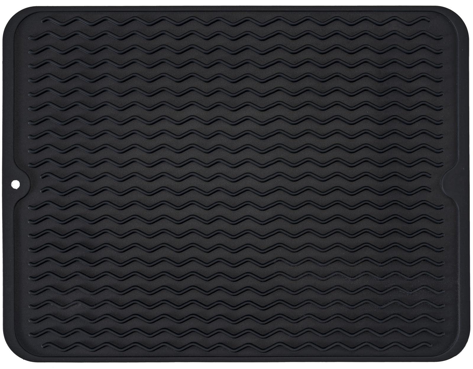 MODENGKONGJIAN large dish drying mat in black on kitchen counter