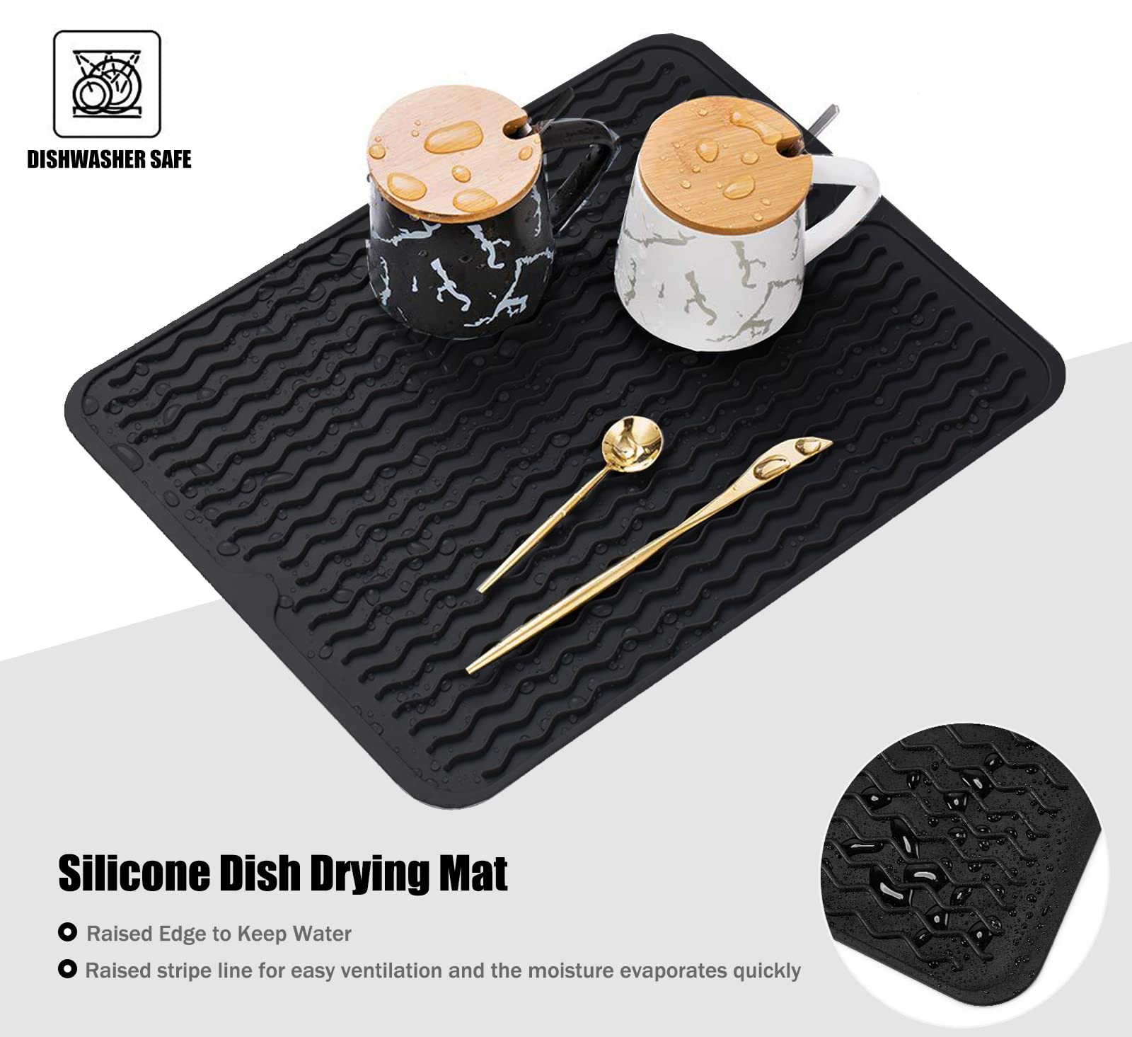 MODENGKONGJIAN grey dish drying mat demonstrates compact storage and fast drying