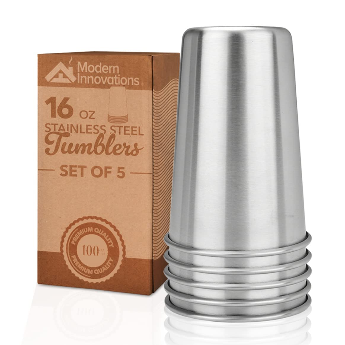 Modern Innovations 16-ounce stackable tumbler set for travel and outdoor use