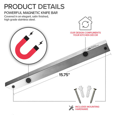 Modern Innovations magnetic tool organizer keeps keys and small items organized.