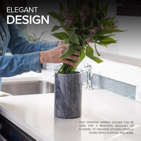 Modern Innovations marble wine chiller bucket texture highlights natural limestone charm.