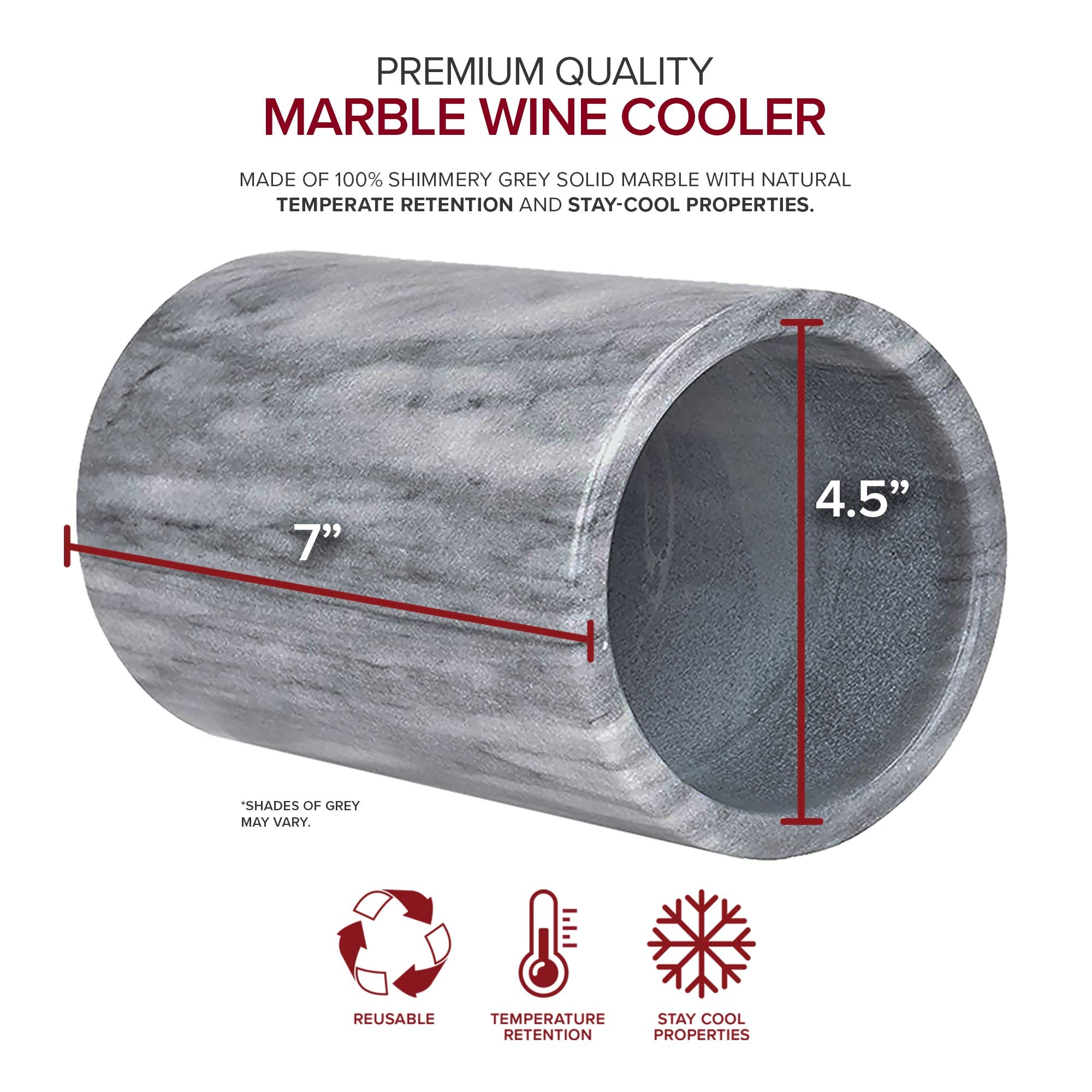 Modern Innovations marble wine chiller bucket top-shot highlights durable, stylish design.