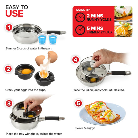 Modern Innovations nonstick-egg-cups ensure easy release for flawless poached eggs